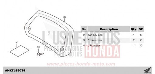 KIT,TOP BOX PAD (RUBBER) NSS750R de 2024